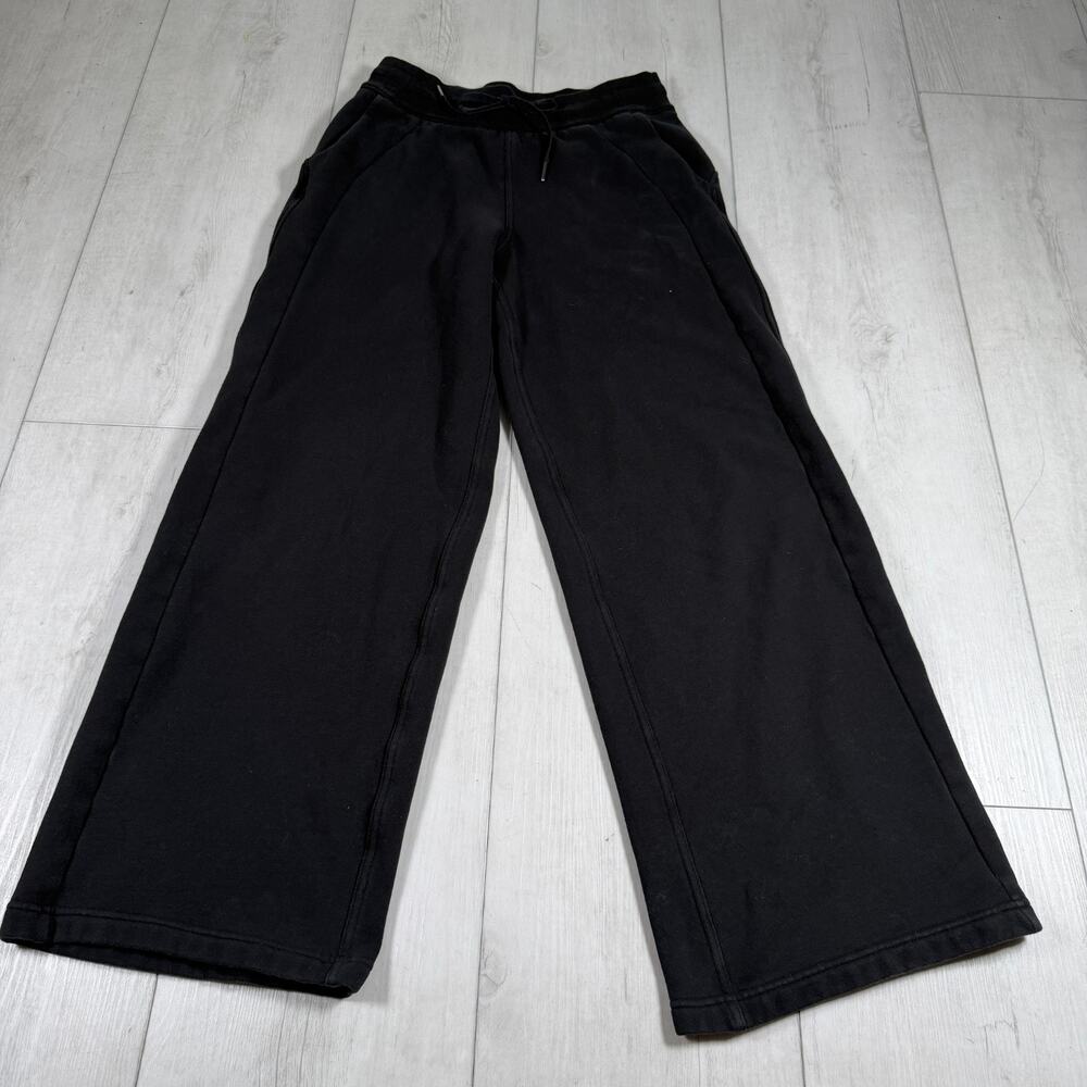 Lululemon Scuba Mid-Rise Wide-Leg Pant Black Sweatpants Women’s 6
